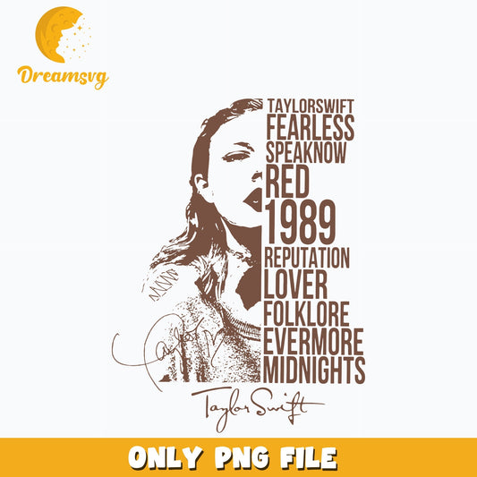 Albums taylor png, the eras tour 2023 png, eras list song png