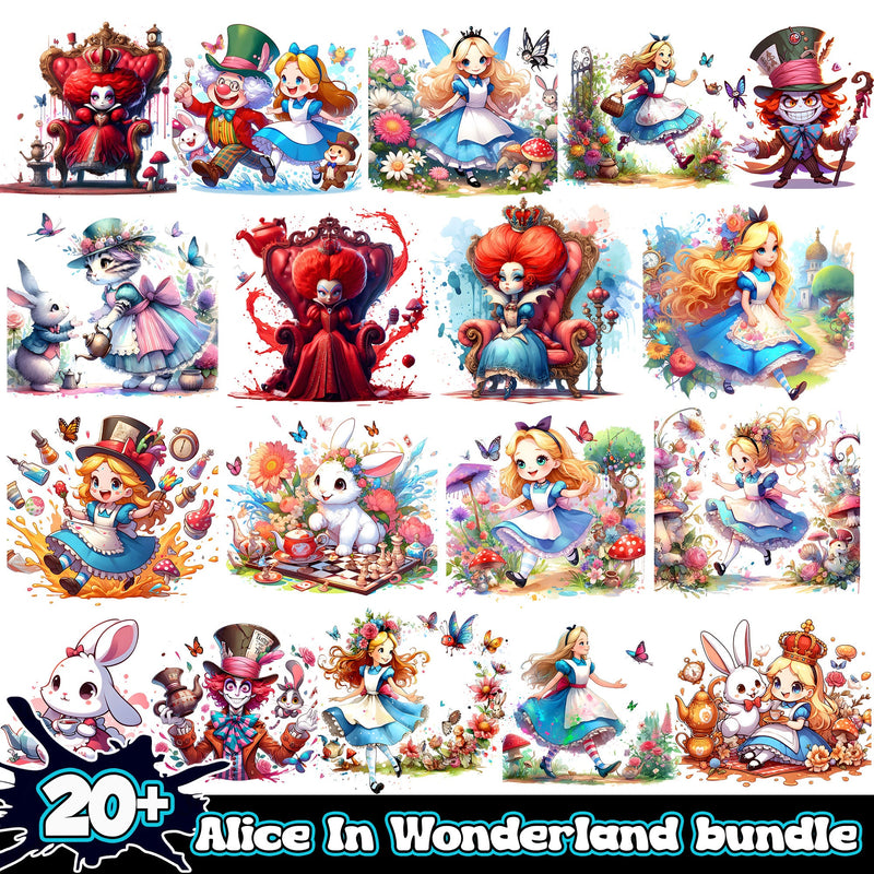 Alice In Wonderland PNG 20+ bundle