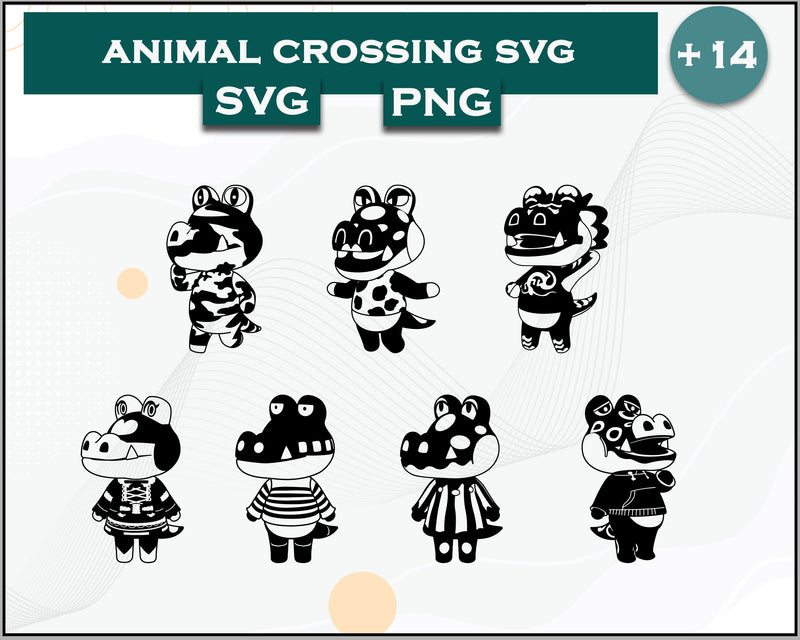 14+ Alligator Svg Bundle, Animal Crossing Svg Bundle, Animal Crossing Svg, Cartoon svg, png digital file