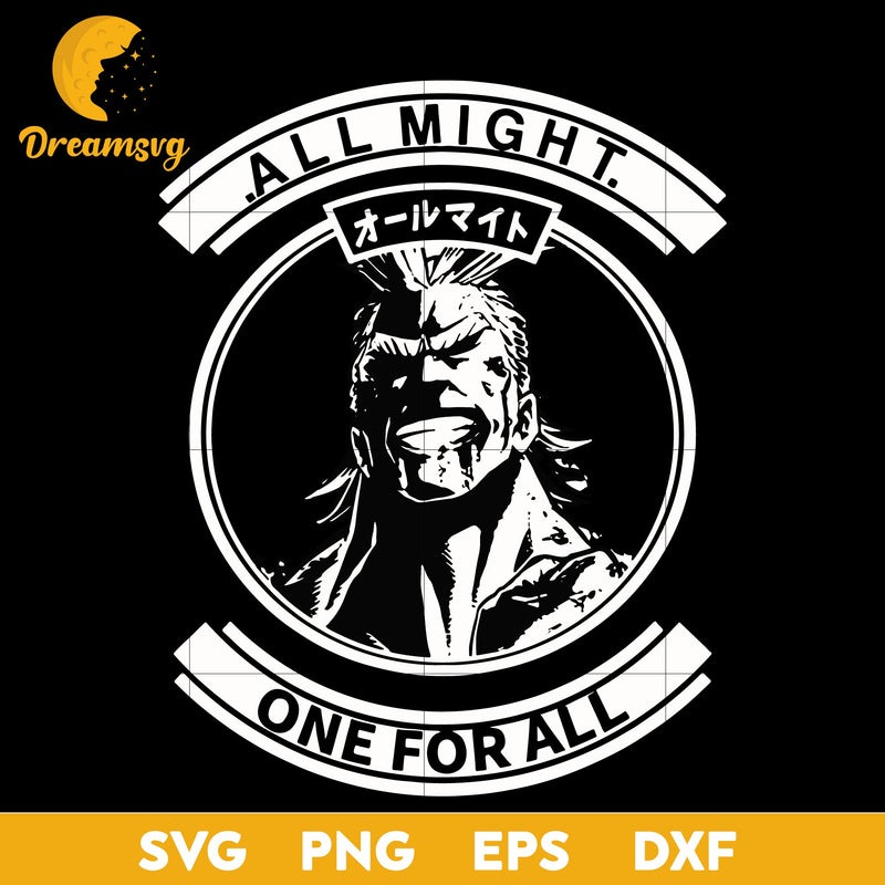 All Might One For All Svg , svg file for cricut ,Anime svg, png, eps, dxf digital download