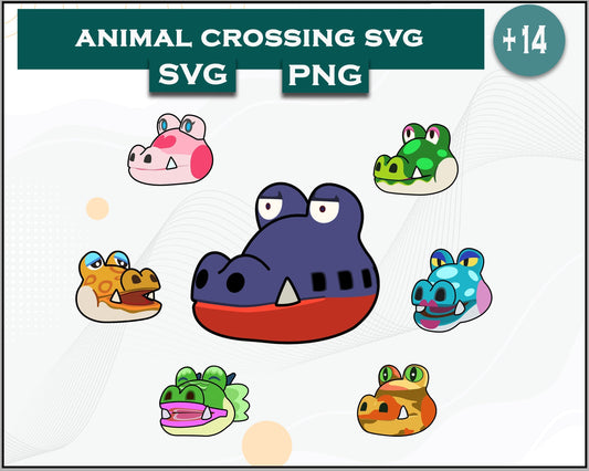 14+ Alligator Svg Bundle, Animal Crossing Svg Bundle, Animal Crossing Svg, Cartoon svg, png, dxf, eps digital file