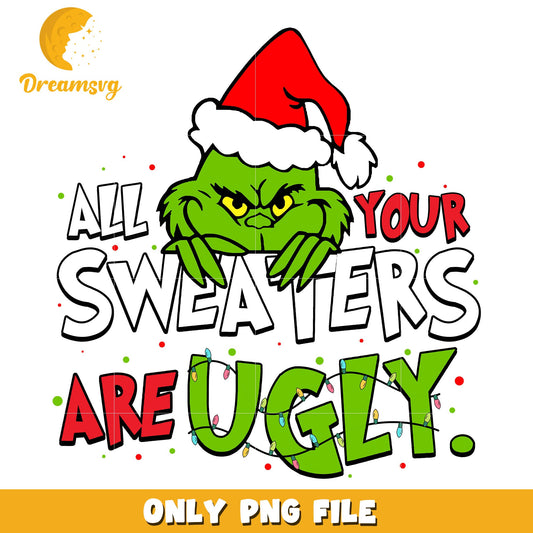 All tous sweaters are ugly png, christmas sweater grinch png