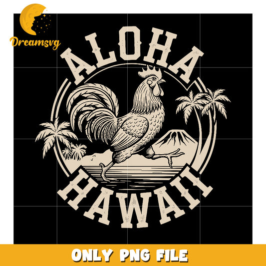 Aloha Hawaii Rooster PNG Design