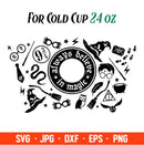 Always Believe In Magic Full Wrap Svg, Starbucks Svg, Coffee Ring Svg, Cold Cup Svg, Cricut, Silhouette Vector Cut File