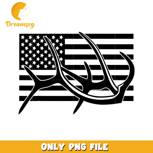 American Flag Deer Antlers PNG