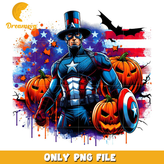 American captain halloween png, halloween toys png, cartoon characters png
