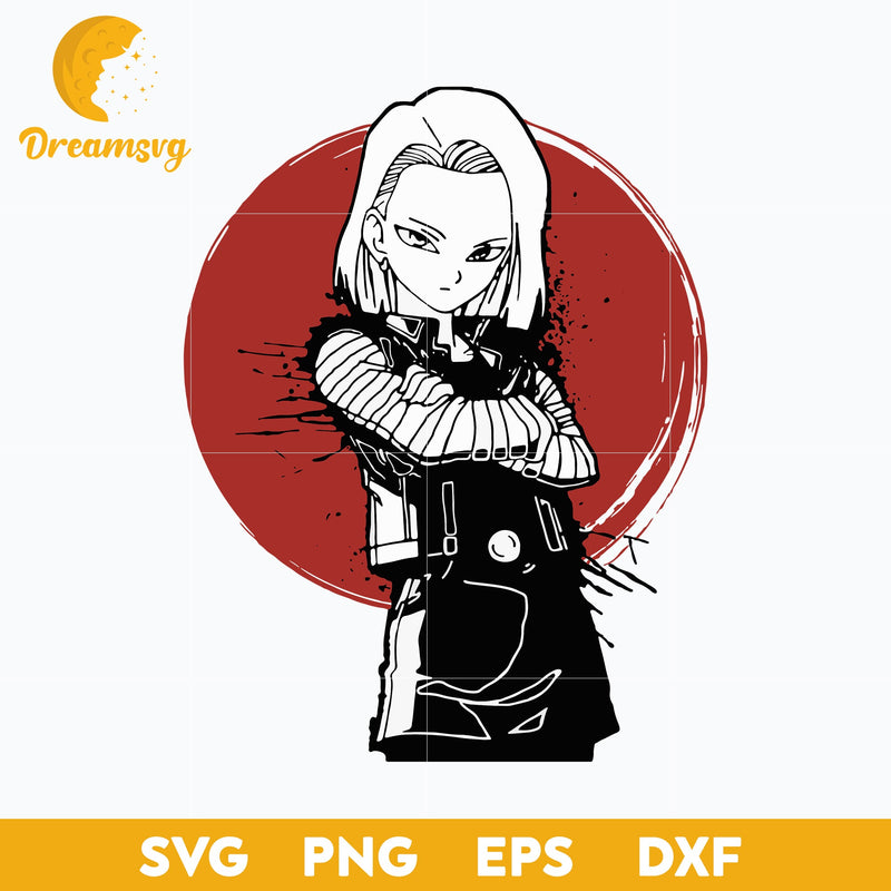 Android 18 Dragon Ball Svg , Dragon Ball Z chibis, svg file for cricut ,Anime svg, png, eps, dxf digital download