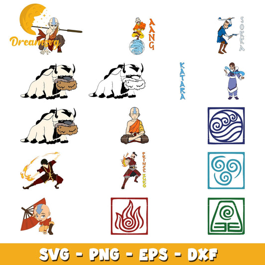 Avatar ang anime characters bundle svg, ang from avatar svg