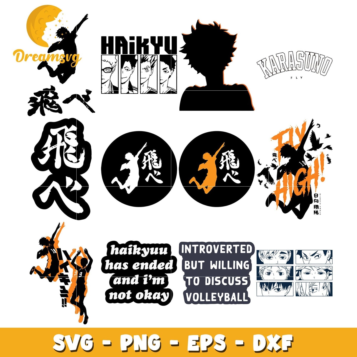 Haikyuu volleyball symbol design bundle svg, haikyu logo svg