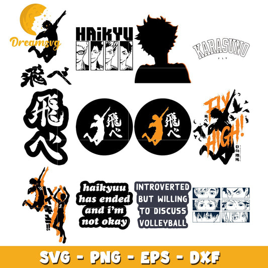 Haikyuu volleyball symbol design bundle svg, haikyu logo svg