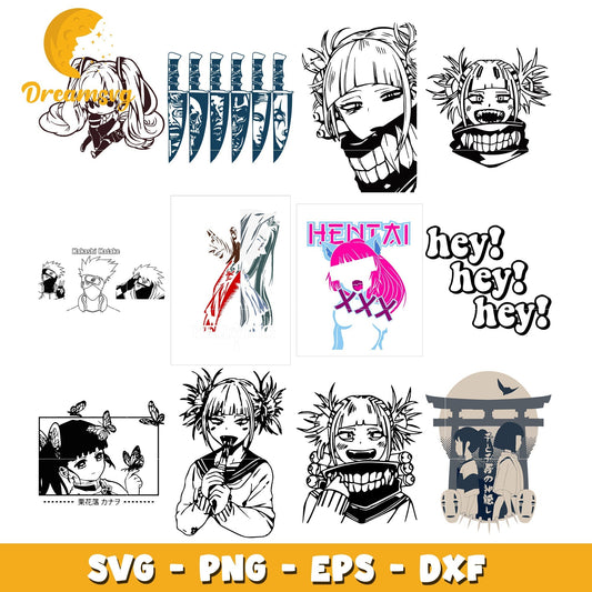 Himiko toga black white design bundle svg, himiko toga svg