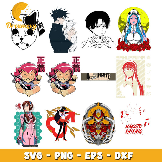 Anime popular characters bundle svg, anime characters svg