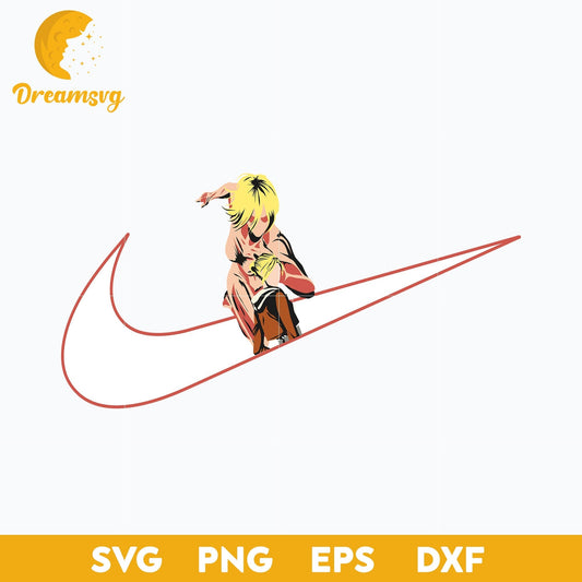 Annie Leonhart x Nike Svg, Attack On Titan Svg , Nike Logo Svg, file for cricut ,Anime svg, png, eps, dxf digital download
