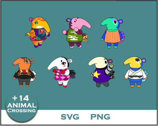 14+ Anteater Svg, Animal Crossing Svg Bundle, Animal Crossing Svg, Cartoon svg, png, dxf, eps digital file