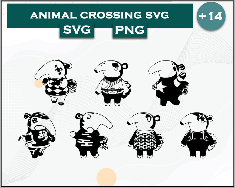 14+ Anteaters Svg Bundle, Animal Crossing Svg Bundle, Animal Crossing Svg, Cartoon svg, png digital file