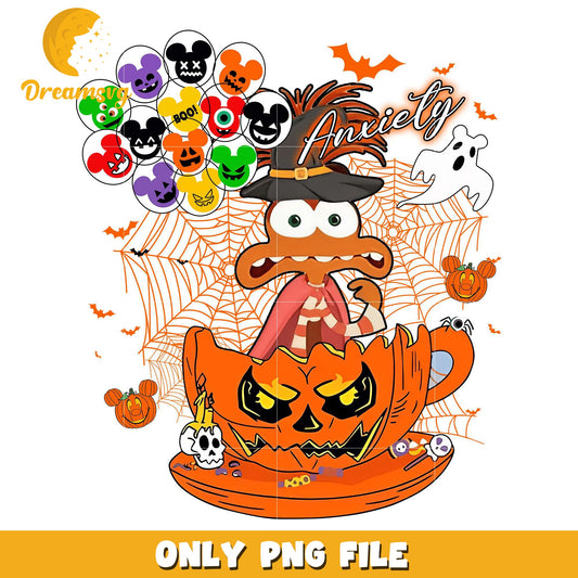Anxiety Inside Out Halloween png, halloween design png, halloween time png