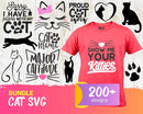 Cat Svg, Cat Quotes Svg For Cricut, Cat Clipart Bundle, Cat Quotes Png Designs