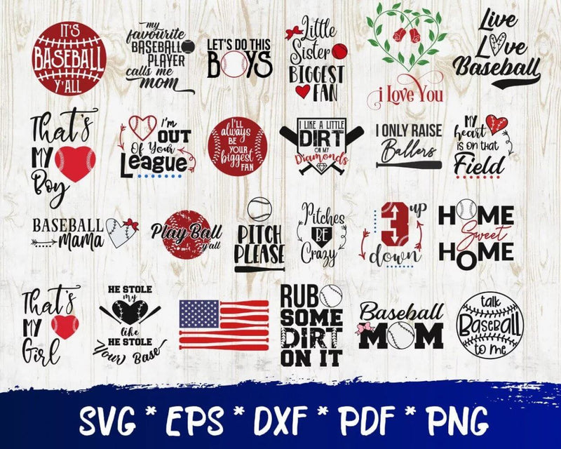 Baseball SVG Bundle, Cut Files & Clipart For Cricut & Silhouette