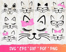 Cat PNG & SVG Bundle 200+ Files For Cricut & Silhouette