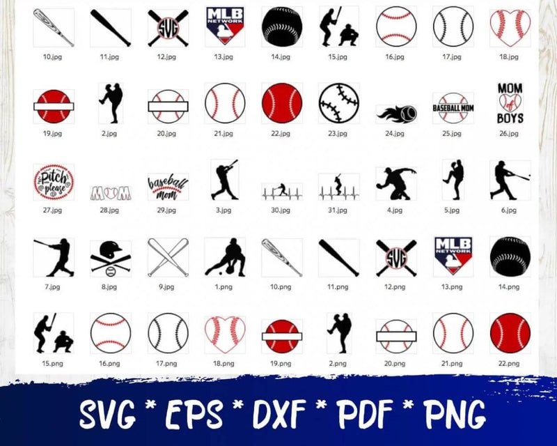 Baseball SVG Bundle, Cut Files & Clipart For Cricut & Silhouette