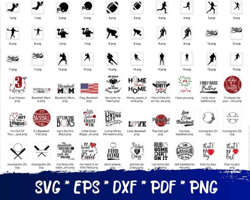 Baseball SVG Bundle, Cut Files & Clipart For Cricut & Silhouette