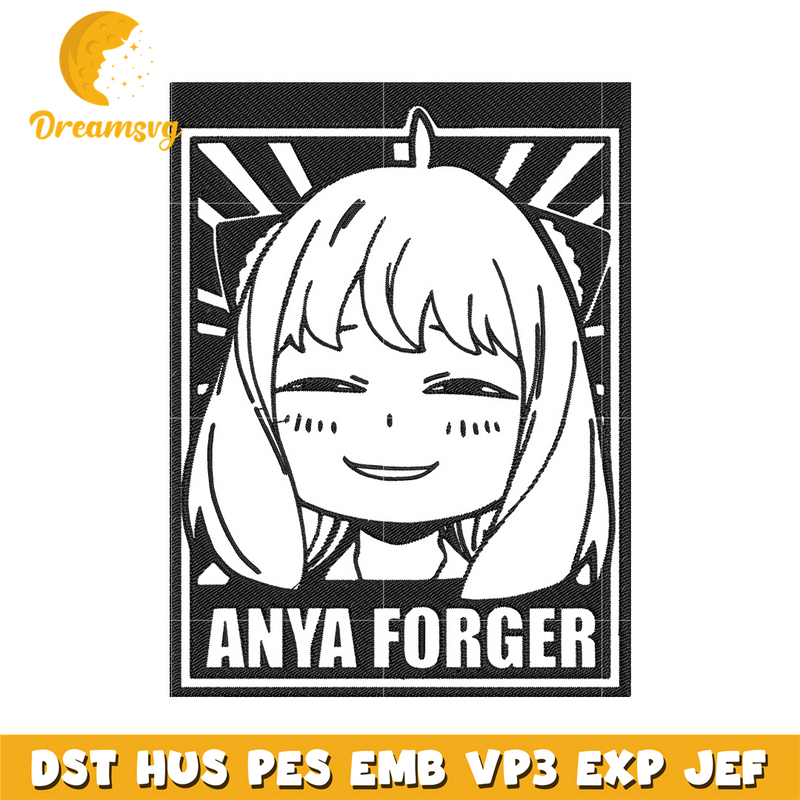 Anya poster meme Embroidery Design