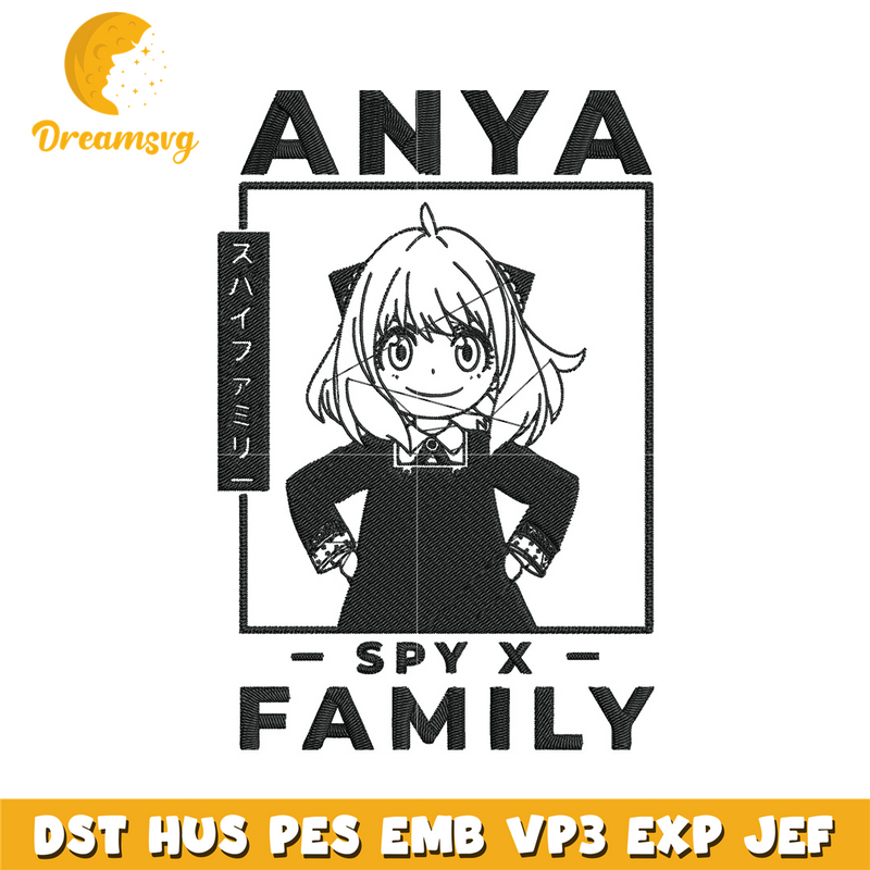 Anya poster Embroidery Design