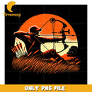 Archery Sunset PNG Design Hunter Silhouette