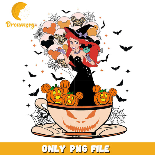 Ariel halloween png, halloween candy png, disney princess png