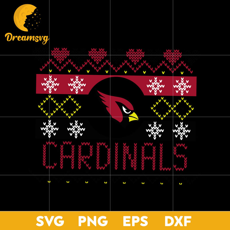 Arizona Cardinals Fair Isle Svg, Officially Licensed NFL Holiday Sweater Starter Mat Arizona Cardinals, Funny Svg, Png, Dxf, Eps Digital File.