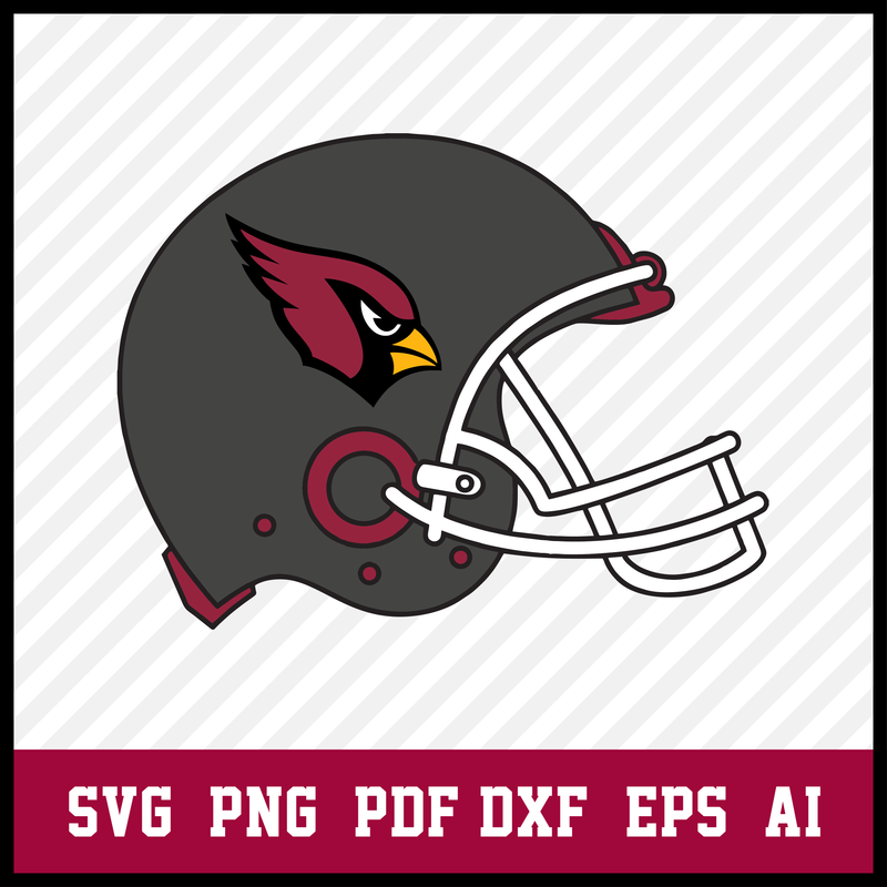 Arizona Cardinals Football Helmet SVG Design For Cricut Silhouette Cut Files Layered And Print And Cut, NFL Svg, Cardinals Svg