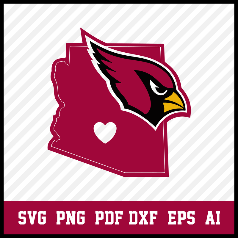 Arizona Map Cardinals svg, Arizona Cardinals Logo, Cardinals Svg, Cardinals Clipart, Football SVG, Svg File for cricut, Nfl Svg