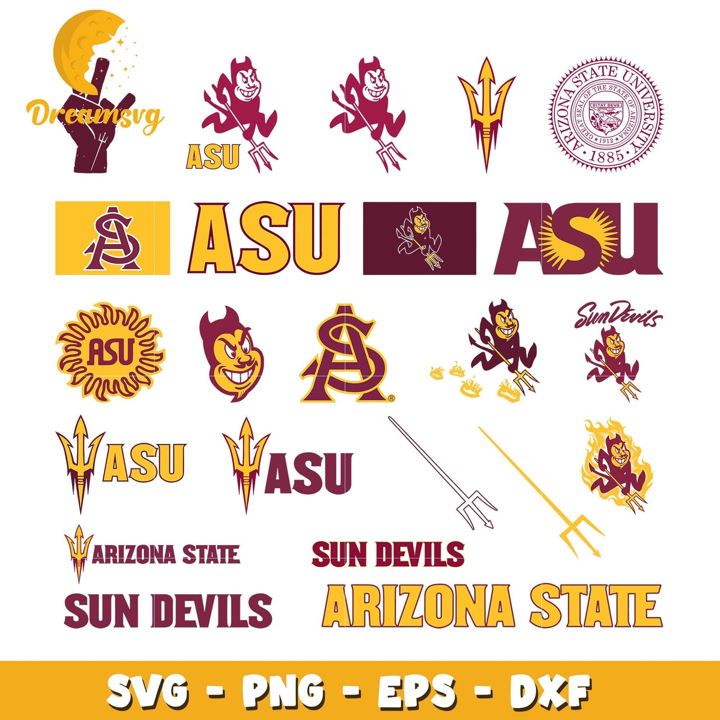 Arizona state sun devils bundle svg, arizona state sun devils football svg