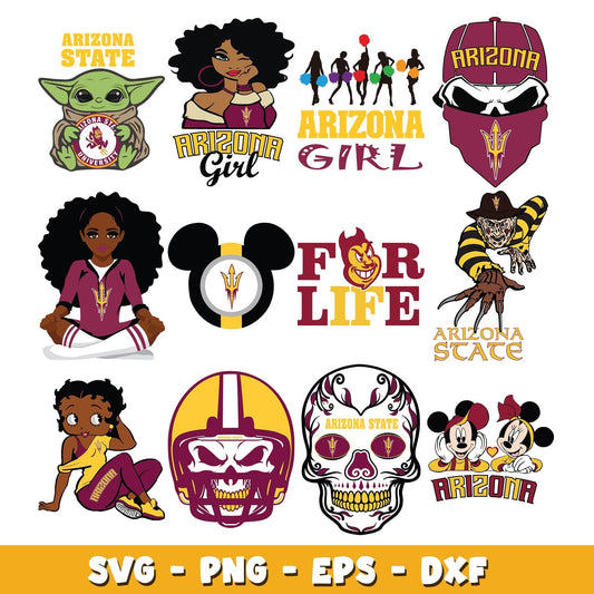 Arizona State girl bundle svg, Arizona State logo svg, ncaa svg