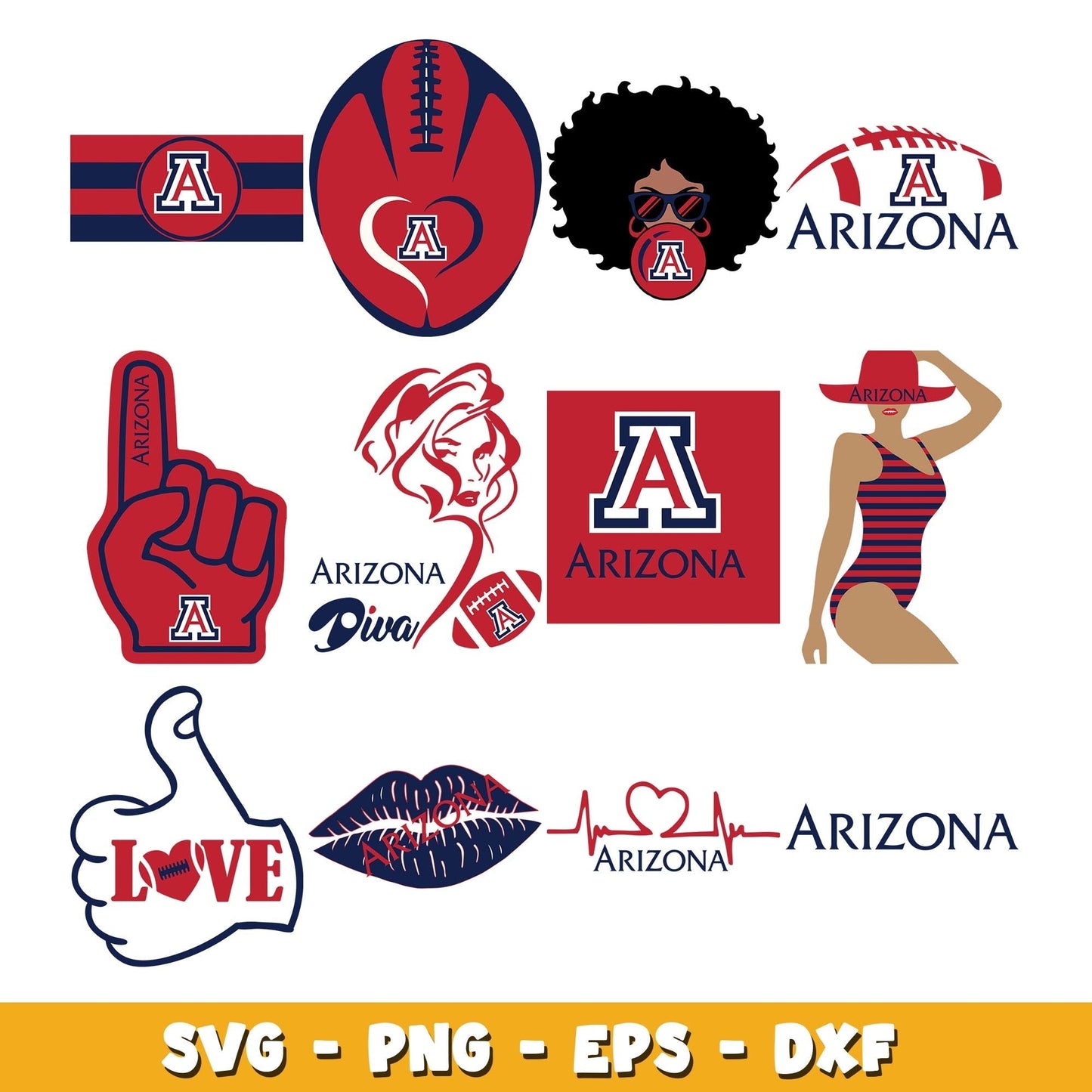 University Arizona bundle svg, Arizona Wildcats logo svg, ncaa svg