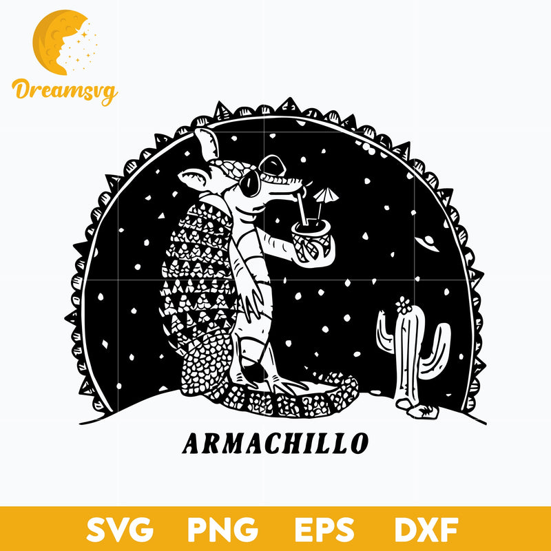 Armachillo Drinking Cocktails UFO Svg, Armachillo Svg, Funny Svg, Png, Dxf, Eps Digital File.