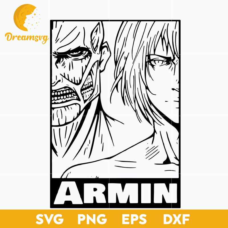 Armin and Armin Titan SVG, Attack On Titan SVG, Anime Cartoon SVG, file for cricut, Anime svg, png, eps, dxf digital download