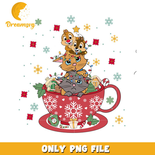 Artboard tea cup png, disney winter joy png, holiday happiness png