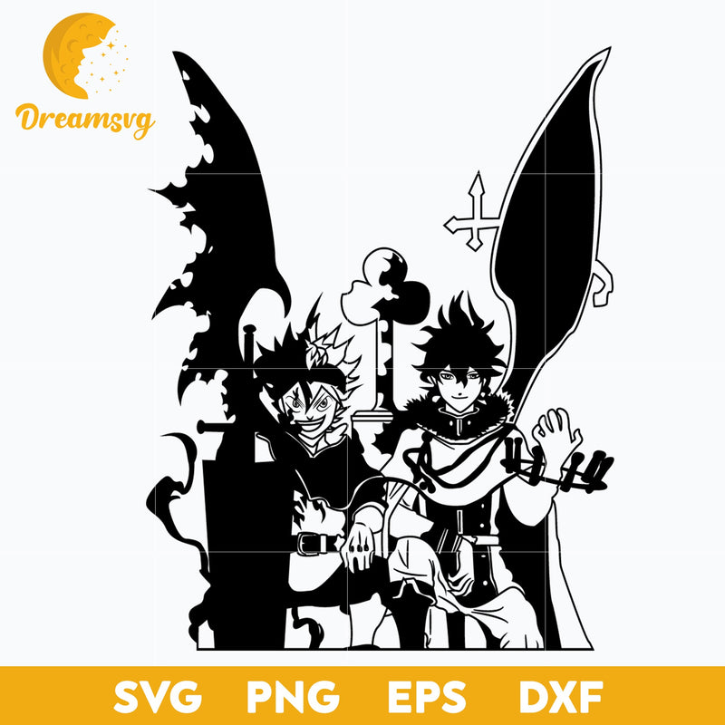 Asta And Yuno Svg, Black Bull Squad Svg, Black Clover Manga Svg, Clover Kingdom Asta Anime-Svg, file for cricut, Anime svg, png, eps, dxf digital download