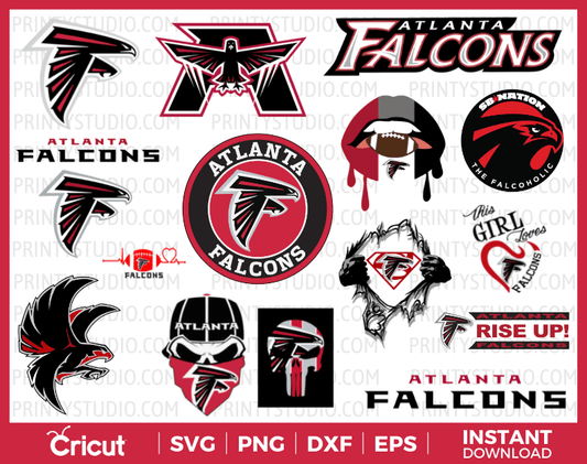 Atlanta Falcons Clipart Bundle, PNG & SVG Cut Files for Cricut / Silhouette