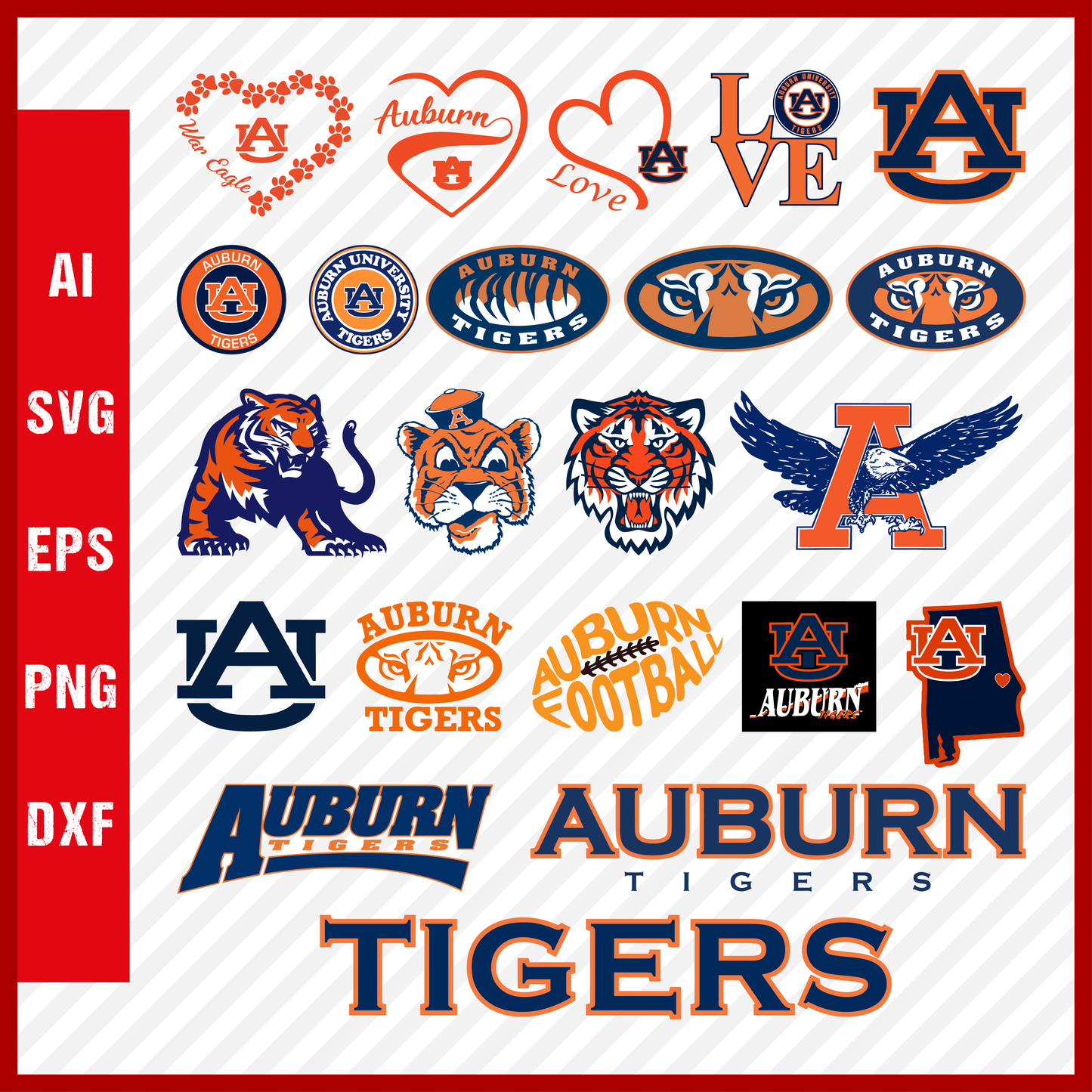 Auburn Tigers Svg Logo, Auburn Tigers Png Logo, NCAA Auburn Tigers Clipart