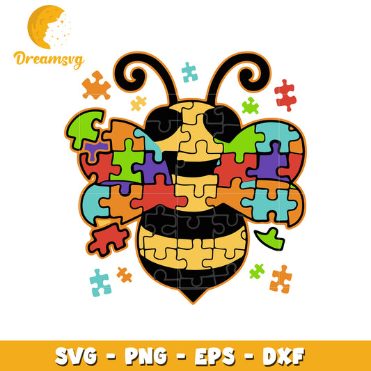 Autism bee logo design svg, autism awareness svg, logo svg