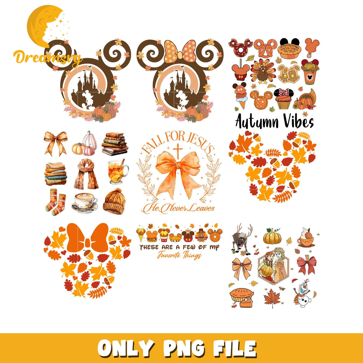 Autumn Vibes Bundle PNG for Fall Crafts and Decor