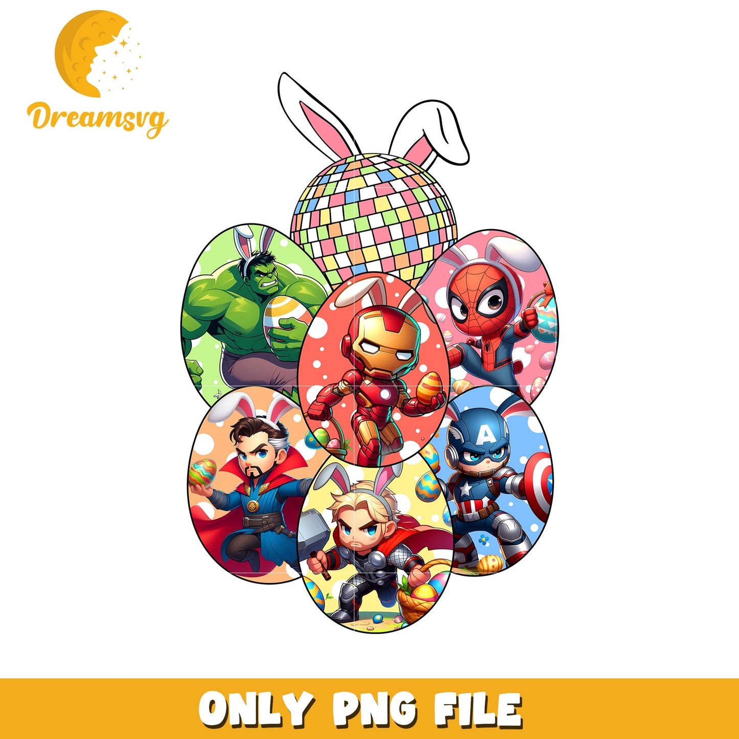 Avengers Easter PNG Superhero Egg Hunt