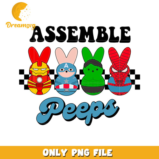 Avengers Peeps PNG Assemble Easter Superhero Design