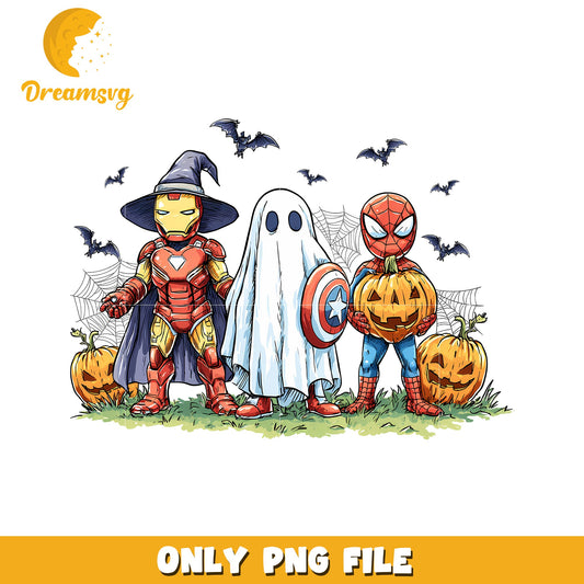 Avengers halloween png, halloween toys png, halloween characters png