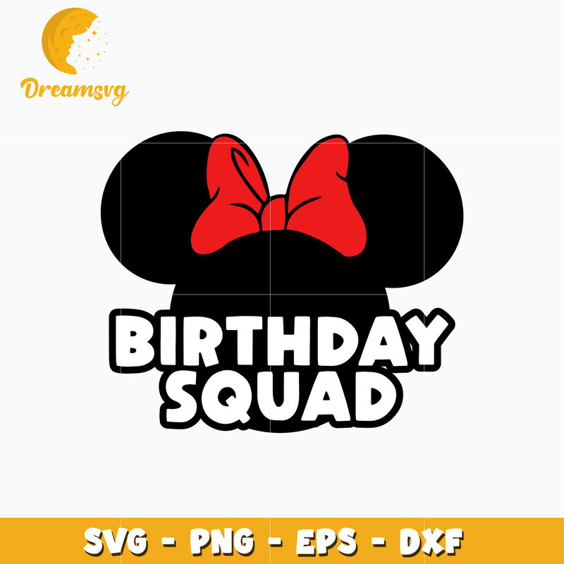 Minnie head disney birthday squad svg