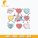 Bluey friends heart valentine svg
