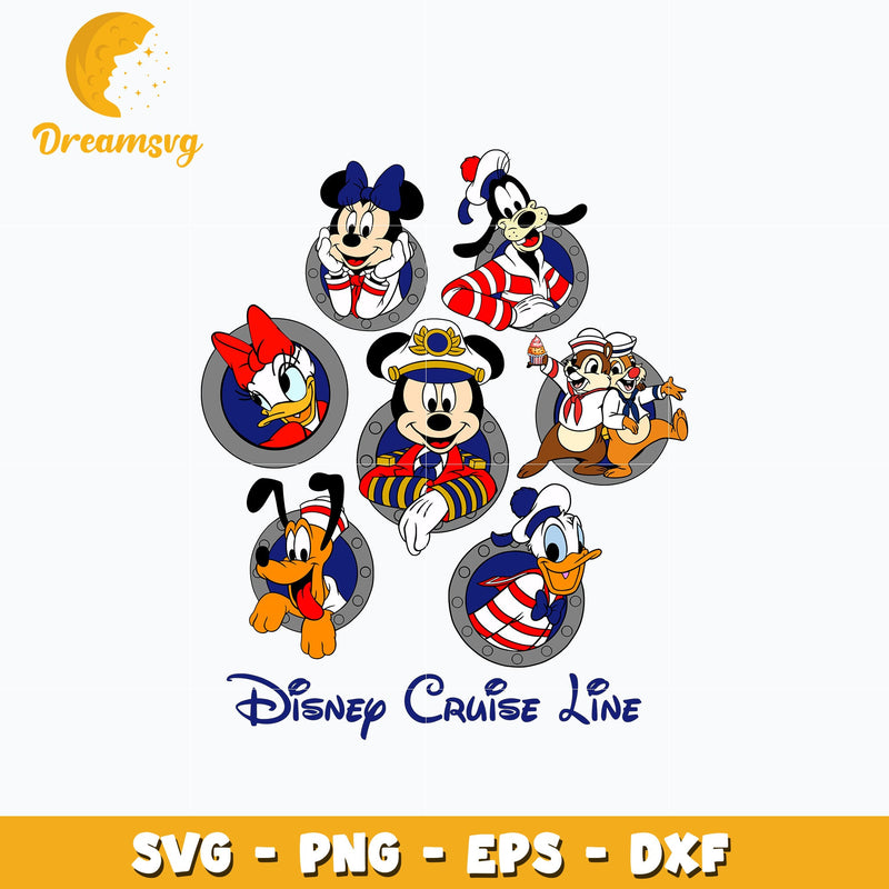 Mickey friends disney cruise line svg