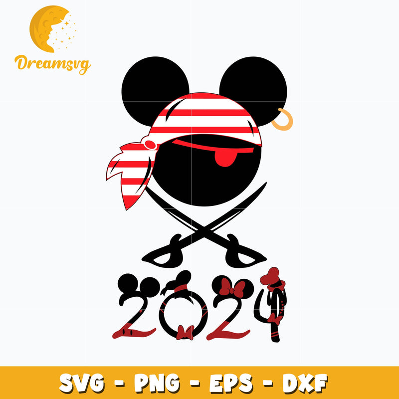 Mickey head priate 2024 svg